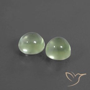 4.19 ctw Green Prehnite Stones, Natural Prehnite in Round Cabochon Shape for Sale