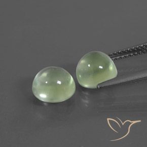 Prehnite Gemstones in 7.5 mm (calibrated) Size for Sale, Prehnite Stones in Light Pear Green Color
