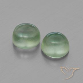 4.75 ctw Green Prehnite Stones, Natural Prehnite in Round Cabochon Shape for Sale
