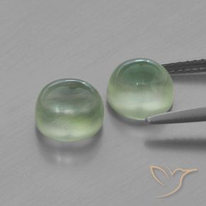 Prehnite Gemstones in 7.5 mm (calibrated) Size for Sale, Prehnite Stones in Light Yellow Green Color