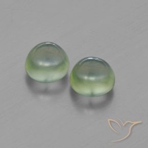 3.40 ctw Green Prehnite Stones, Natural Prehnite in Round Cabochon Shape for Sale