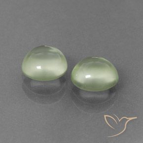 2.33 ctw Green Prehnite Stones, Natural Prehnite in Round Cabochon Shape for Sale