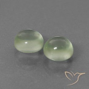 5.09 ctw Green Prehnite Stones, Natural Prehnite in Round Cabochon Shape for Sale