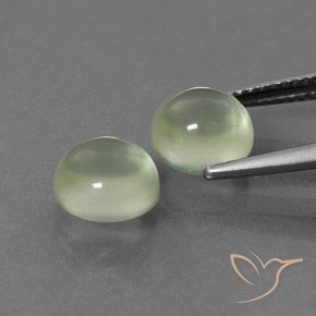Prehnite Gemstones in 8 mm (calibrated) Size for Sale, Prehnite Stones in Pale Green Color