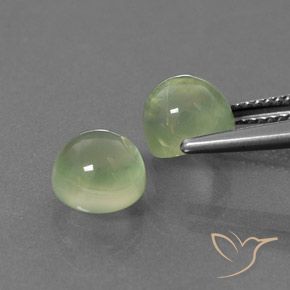 Prehnite Gemstones in 7.5 mm (calibrated) Size for Sale, Prehnite Stones in Light Green Color