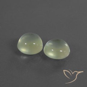 4.00 ctw Green Prehnite Stones, Natural Prehnite in Round Cabochon Shape for Sale