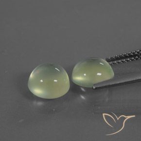 Prehnite Gemstones in 7.5 mm (calibrated) Size for Sale, Prehnite Stones in Warm Green Color
