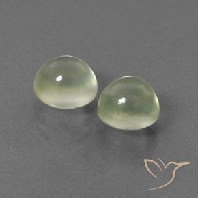 4.68 ctw Green Prehnite Stones, Natural Prehnite in Round Cabochon Shape for Sale