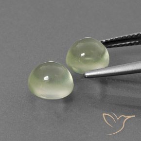 Prehnite Gemstones in 7.5 mm (calibrated) Size for Sale, Prehnite Stones in Warm Green Color
