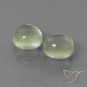 5.93 ctw Green Prehnite Stones, Natural Prehnite in Round Cabochon Shape for Sale