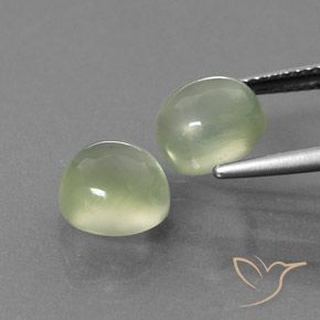 Prehnite Gemstones in 8 mm (calibrated) Size for Sale, Prehnite Stones in Grayish Green Color