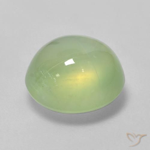 Prehnite Gemstone in 9.9 x 9.3 mm Size for Sale, Prehnite Stone in Medium Green Color