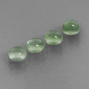 2.84 ct Green Prehnite Stone, Natural Prehnite in Round Cabochon Shape for Sale