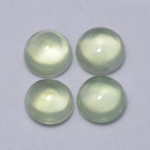 Verde muy claro Prehnite Gema - 0.8ct Cabujón Redondo (ID: 367984)