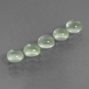 3.06 ct Green Prehnite Stone, Natural Prehnite in Round Cabochon Shape for Sale