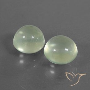 5.30 ctw Green Prehnite Stones, Natural Prehnite in Round Cabochon Shape for Sale