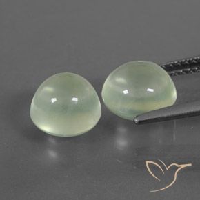 Prehnite Gemstones in 7.5 mm (calibrated) Size for Sale, Prehnite Stones in Very Light Green Color