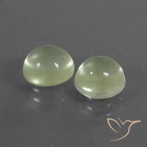 4.09 ctw Green Prehnite Stones, Natural Prehnite in Round Cabochon Shape for Sale