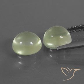 Prehnite Gemstones in 7.5 mm (calibrated) Size for Sale, Prehnite Stones in Yellowish Green Color
