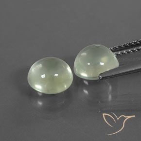 Prehnite Gemstones in 7 mm (calibrated) Size for Sale, Prehnite Stones in Very Light Green Color