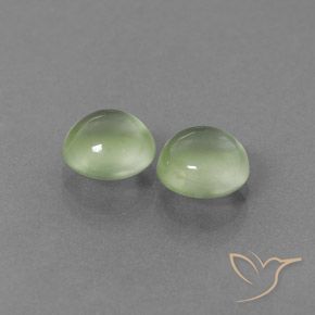 3.24 ctw Green Prehnite Stones, Natural Prehnite in Round Cabochon Shape for Sale