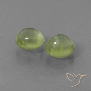 4.21 ctw Green Prehnite Stones, Natural Prehnite in Oval Cabochon Shape for Sale