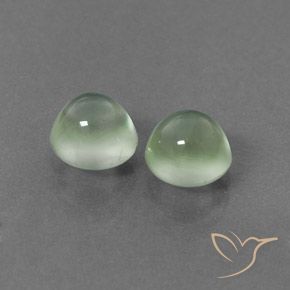 3.09 ctw Green Prehnite Stones, Natural Prehnite in Round Cabochon Shape for Sale