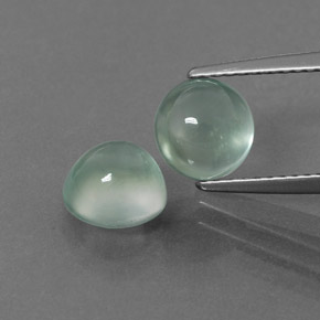 3.33 ct Green Prehnite Gemstone, Prehnite Gem in Round Cabochon Shape for Sale.