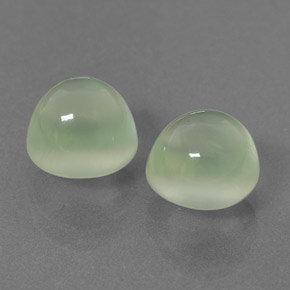 5.17 ctw Green Prehnite Stones, Natural Prehnite in Round Cabochon Shape for Sale
