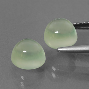 Prehnite Gemstones in 8 mm (calibrated) Size for Sale, Prehnite Stones in Light Yellowish Green Color