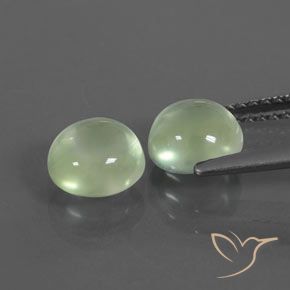 Prehnite Gemstones in 6.5 mm (calibrated) Size for Sale, Prehnite Stones in Light Yellowish Green Color