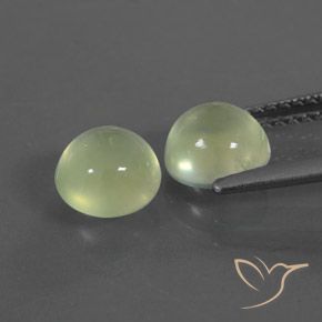 Prehnite Gemstones in 6.5 mm (calibrated) Size for Sale, Prehnite Stones in Yellowish Green Color