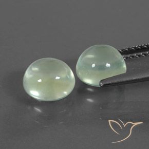 Prehnite Gemstones in 6.5 mm (calibrated) Size for Sale, Prehnite Stones in Very Light Green Color