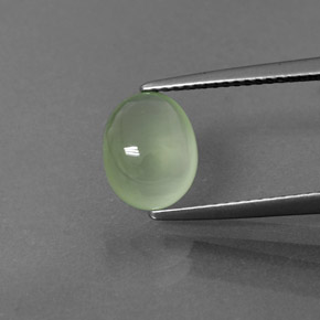 Lime Green Prehnite Gem - 2.4ct Oval Cabochon (ID: 368332)