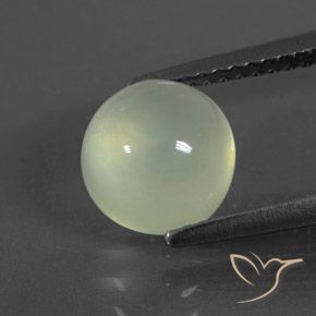 2.37ct Natural Pale Pear Green Prehnite, Round, Transparent