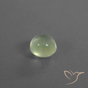 2.51 ct Green Prehnite Stone, Natural Prehnite in Round Cabochon Shape for Sale