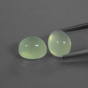 Yellow Green Prehnite Gem - 2.3ct Oval Cabochon (ID: 368339)