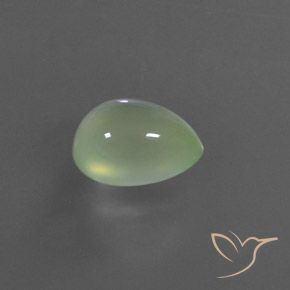 3.28 ct Green Prehnite Stone, Natural Prehnite in Pear Cabochon Shape for Sale