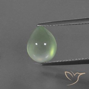 3.35ct Natural Light Yellow Green Prehnite, Pear Shape, Transparent
