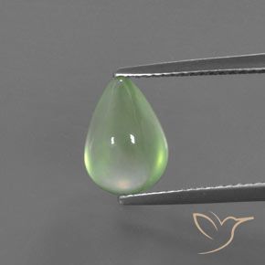 3.31ct Natural Medium Green Prehnite, Pear Shape, Transparent