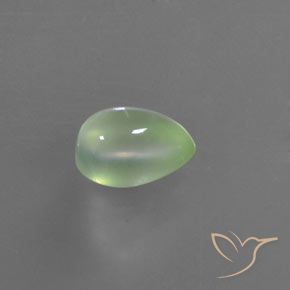 3.31 ct Green Prehnite Stone, Natural Prehnite in Pear Cabochon Shape for Sale