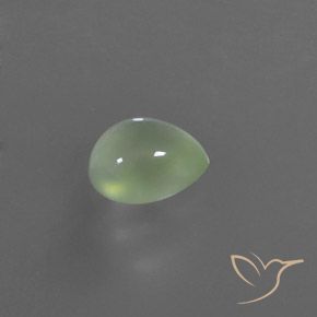 2.56 ct Green Prehnite Stone, Natural Prehnite in Pear Cabochon Shape for Sale