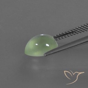 Prehnite Gemstone in 9.4 x 7.5 mm Size for Sale, Prehnite Stone in Pale Pear Green Color