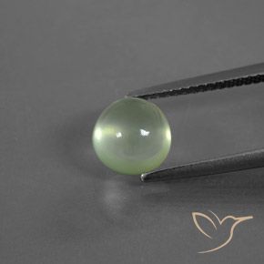 2.35ct Natural Light Pear Green Prehnite, Round, Transparent