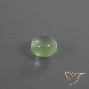 2.35 ct Green Prehnite Stone, Natural Prehnite in Round Cabochon Shape for Sale