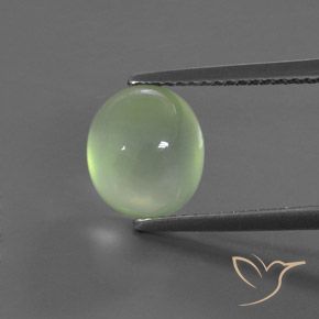3.91ct Natural Pale Lime Green Prehnite, Oval, Transparent