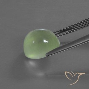 Prehnite Gemstone in 9.4 x 8.2 mm Size for Sale, Prehnite Stone in Pale Lime Green Color