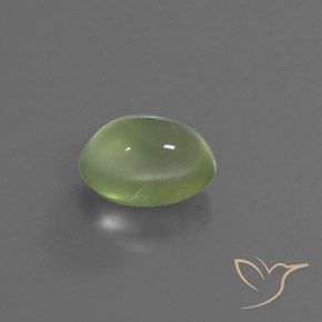 2.91 ct Green Prehnite Stone, Natural Prehnite in Oval Cabochon Shape for Sale