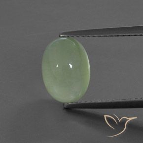 3.89ct Natural Pale Lime Green Prehnite, Oval, Transparent/Translucent