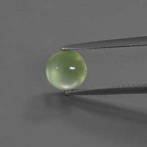 1.86 ct Green Prehnite Gemstone, Prehnite Gem in Round Cabochon Shape for Sale.